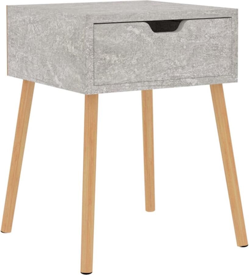 FIONERA Nachtkastje 40x40x56 cm bewerkt hout betongrijs