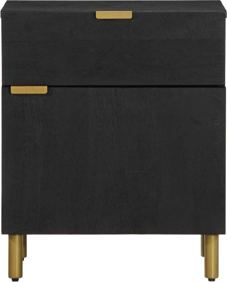 FIONERA Nachtkastje 50x33x60 cm bewerkt hout zwart