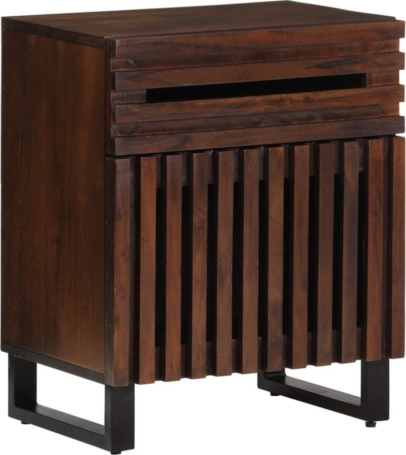 The Living Store Nachtkastje 50x34x60 cm massief mangohout bruin Nachtaandkast Nachtkastje Mangohouten Kast Bruine Kast Vintage Kast - Foto 2