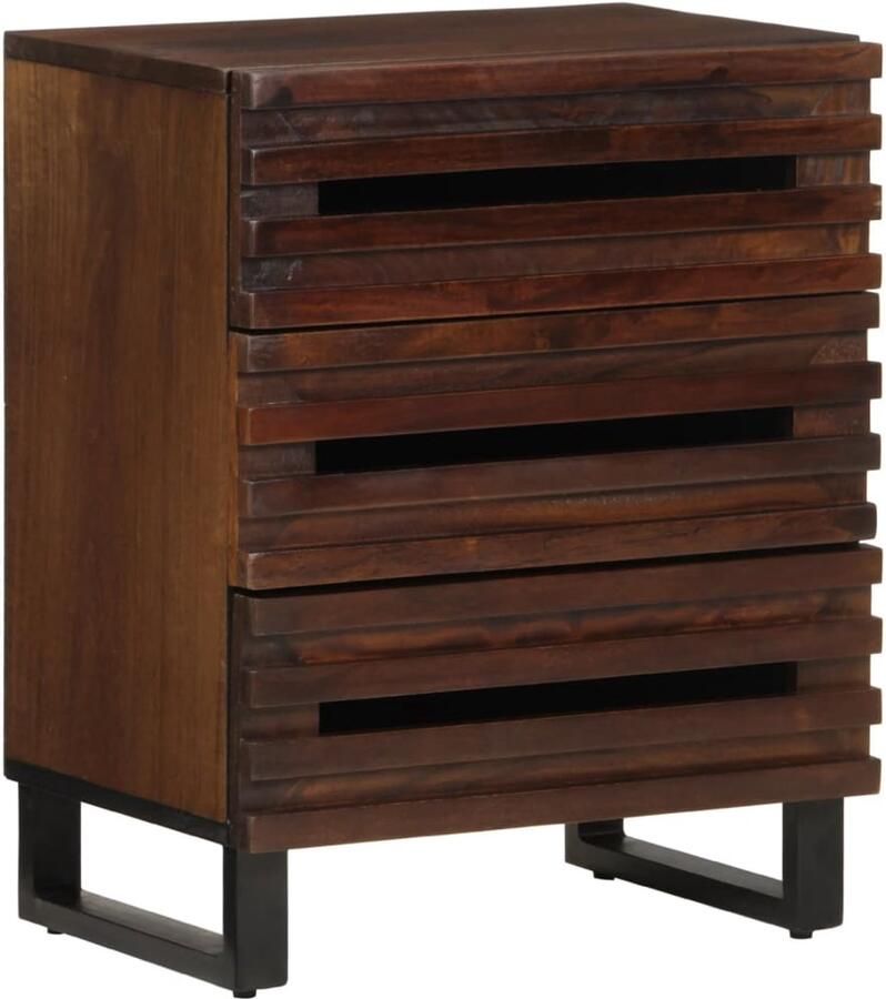 FIONERA Nachtkastje 50x34x62 cm massief mangohout bruin