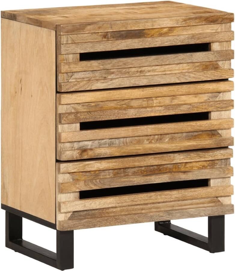 FIONERA Nachtkastje 50x34x62 cm massief ruw mangohout