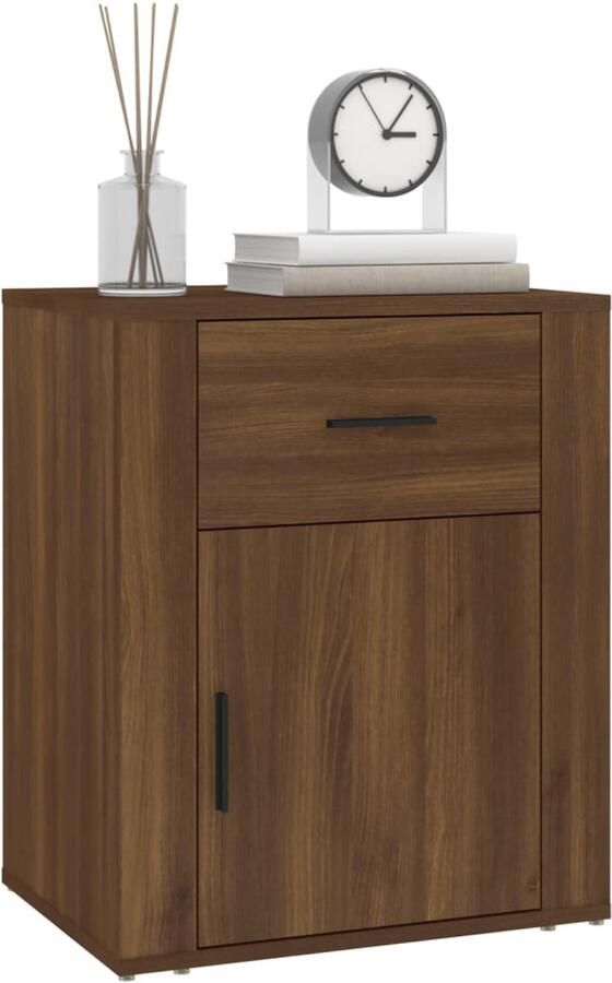 FIONERA Nachtkastje 50x36x60 cm bewerkt hout bruin eikenkleur