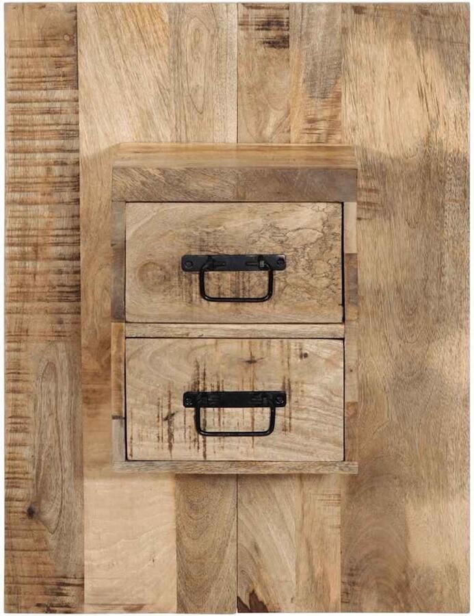 VidaXL Nachtkastje Massief Mangohout 60x32x80 cm Nachtkastje Nachtkastjes Bijzettafel Wandkastje