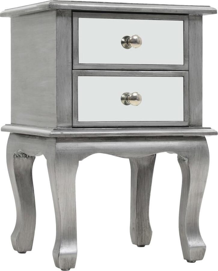 FIONERA Nachtkastje gespiegeld 34 5x30x50 cm MDF en glas