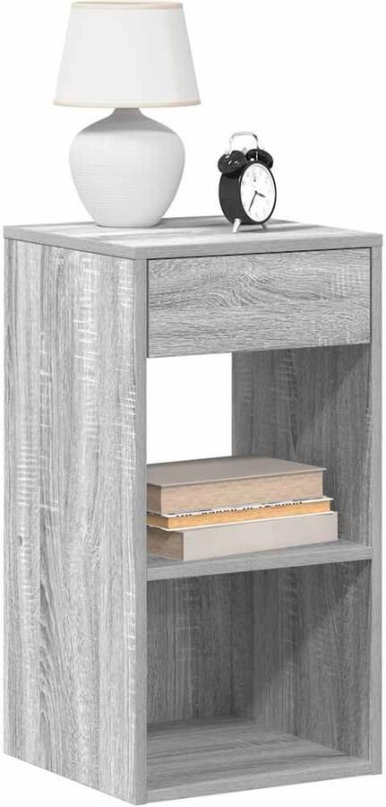 FIONERA Nachtkastje met lade 35x34x66 5 cm grijs sonoma eikenkleurig