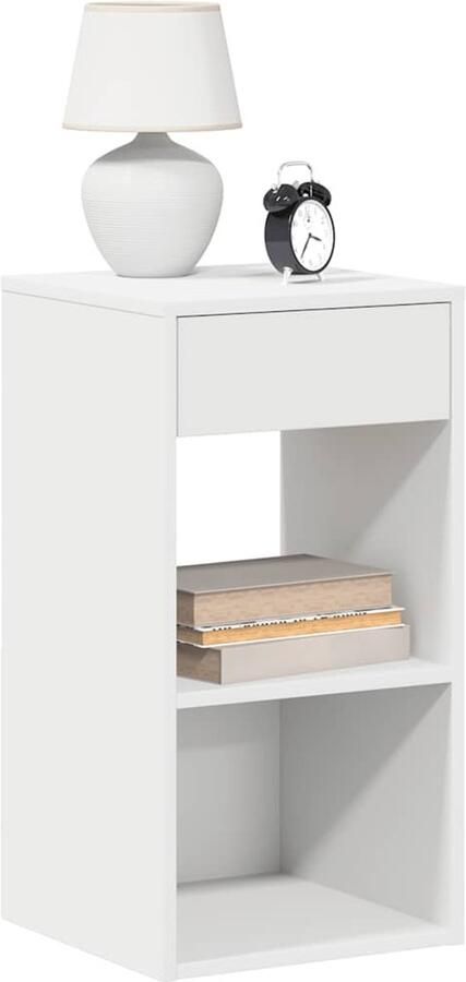 FIONERA Nachtkastje met lade 35x34x66 5 cm wit