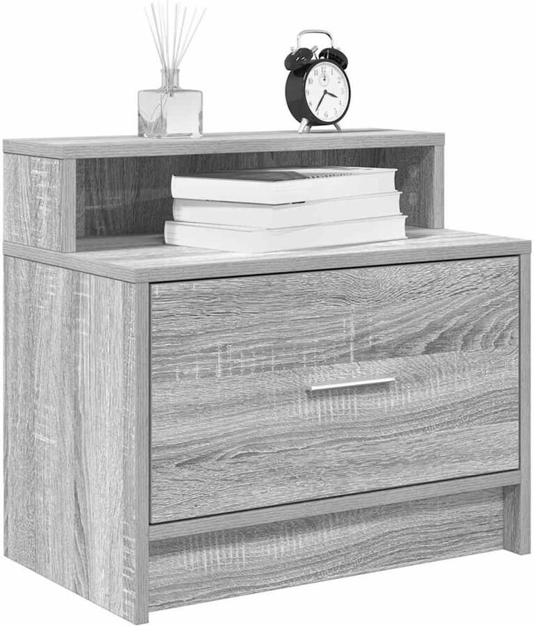 FIONERA Nachtkastje met lade 51x31x47 cm grijs sonoma eikenkleurig