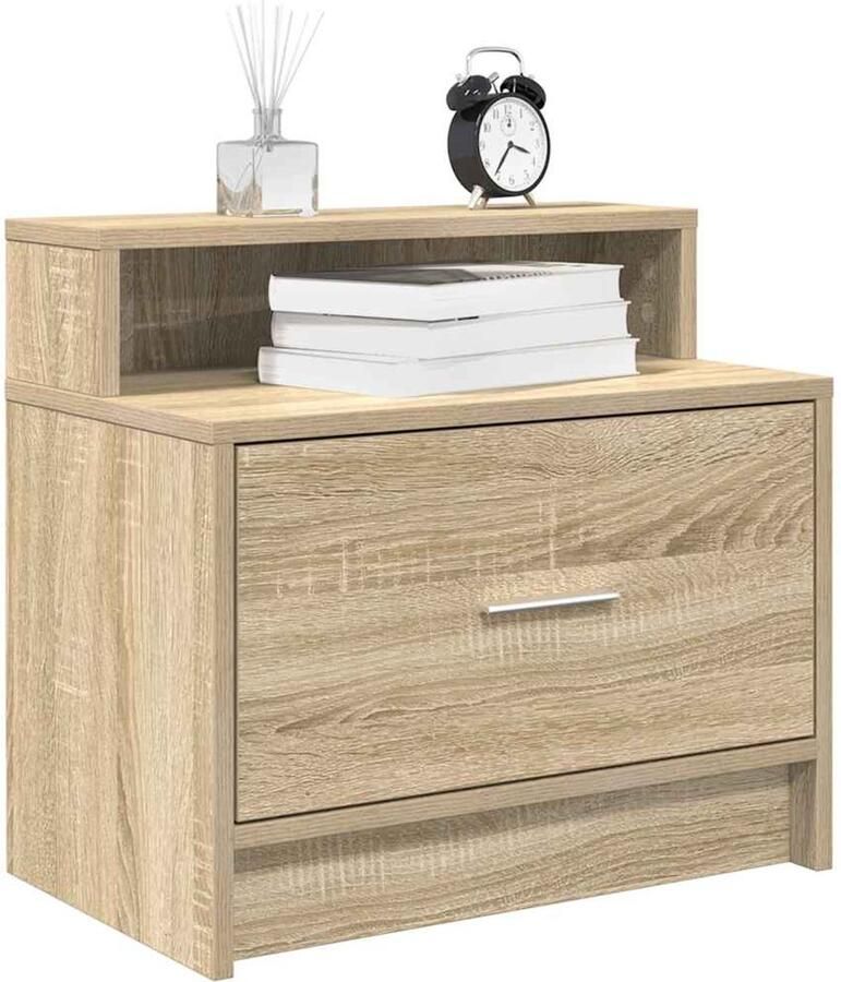 VidaXL Nachtkastje met lade 51x31x47 cm sonoma eikenkleurig