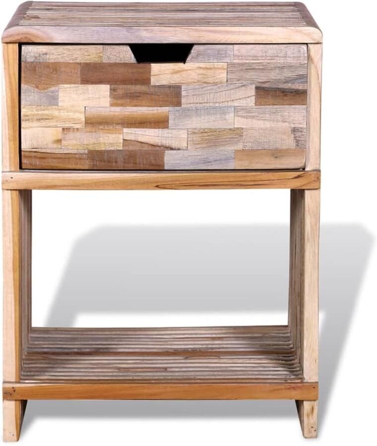 FIONERA Nachtkastje met lade gerecycled teakhout