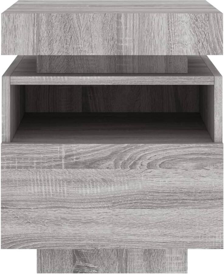 FIONERA Nachtkastje met LED-verlichting 40x39x48 5 cm grijs sonoma