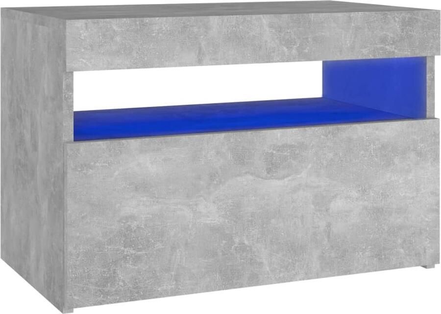 FIONERA Nachtkastje met LED-verlichting 60x35x40 cm betongrijs