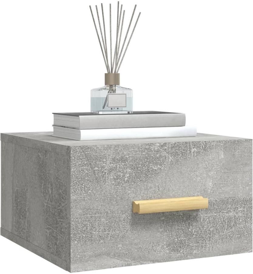 FIONERA Nachtkastje wandgemonteerd 35x35x20 cm betongrijs