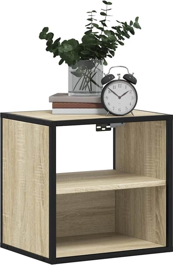 FIONERA Nachtkastje wandgemonteerd 40x31x39 5 cm sonoma eikenkleurig