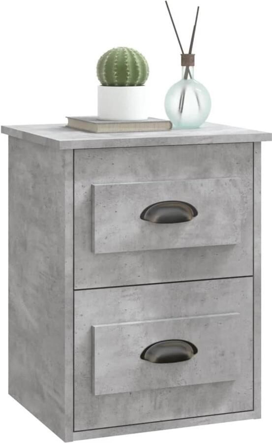 FIONERA Nachtkastje wandgemonteerd 41 5x36x53 cm betongrijs