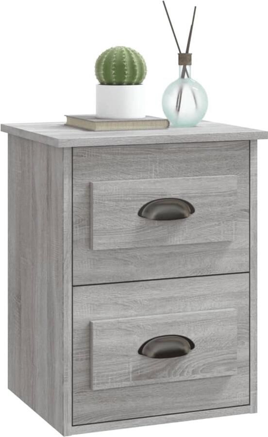 FIONERA Nachtkastje wandgemonteerd 41 5x36x53 cm grijs sonoma eiken
