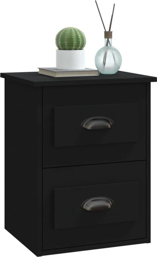 FIONERA Nachtkastje wandgemonteerd 41 5x36x53 cm zwart