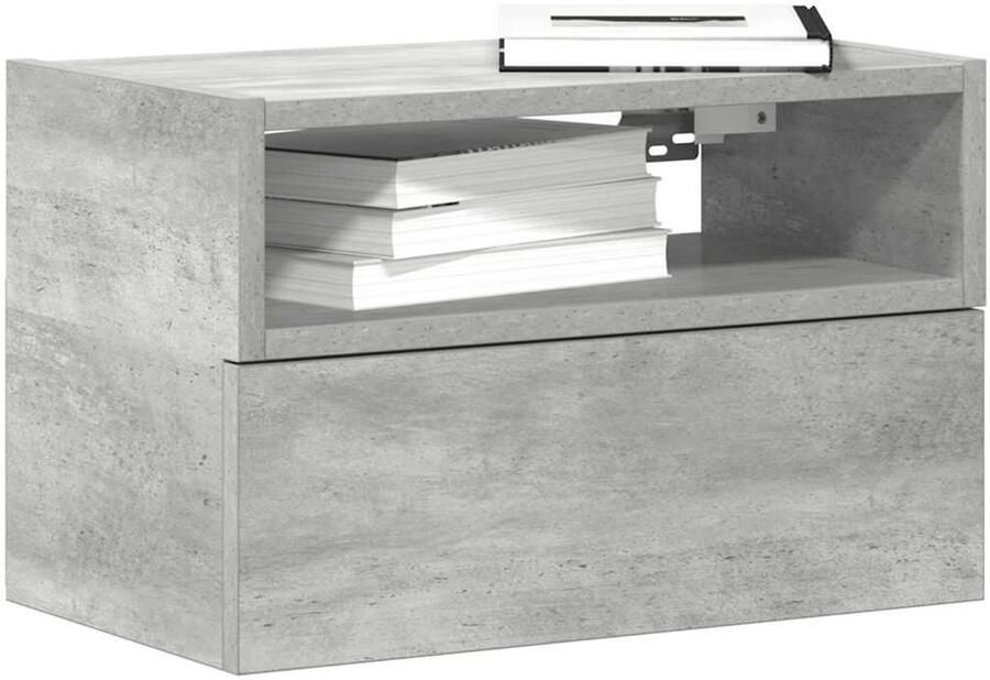 FIONERA Nachtkastje wandgemonteerd 45x26x28 5 cm betongrijs