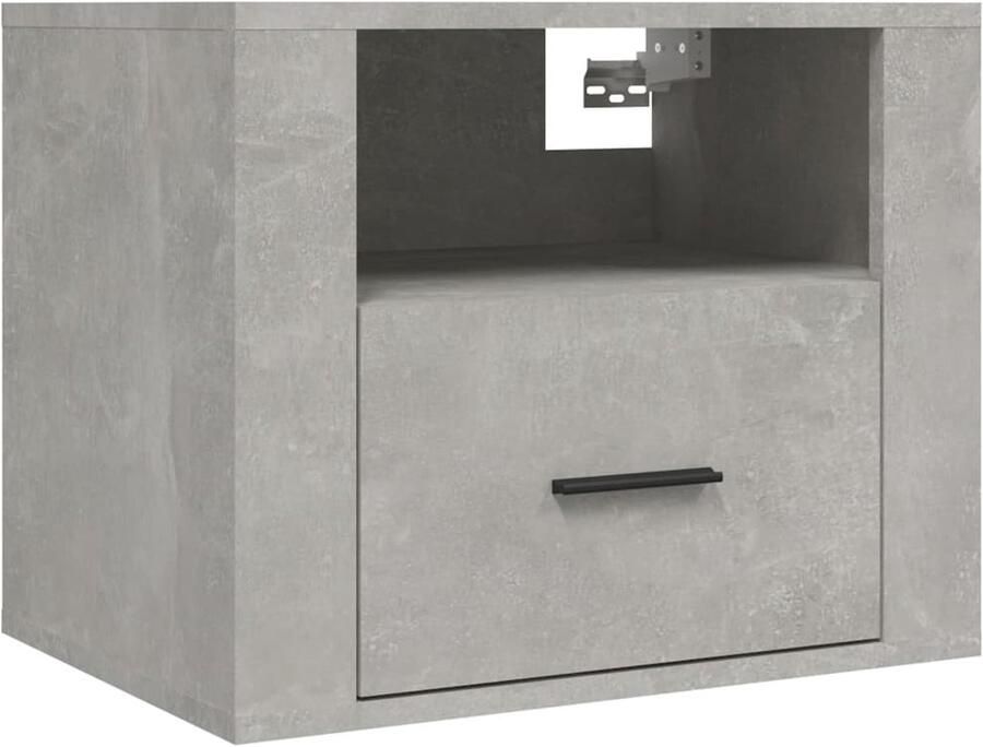 FIONERA Nachtkastje wandgemonteerd 50x36x40 cm betongrijs