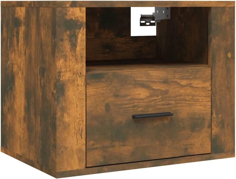 FIONERA Nachtkastje wandgemonteerd 50x36x40 cm gerookt eikenkleurig