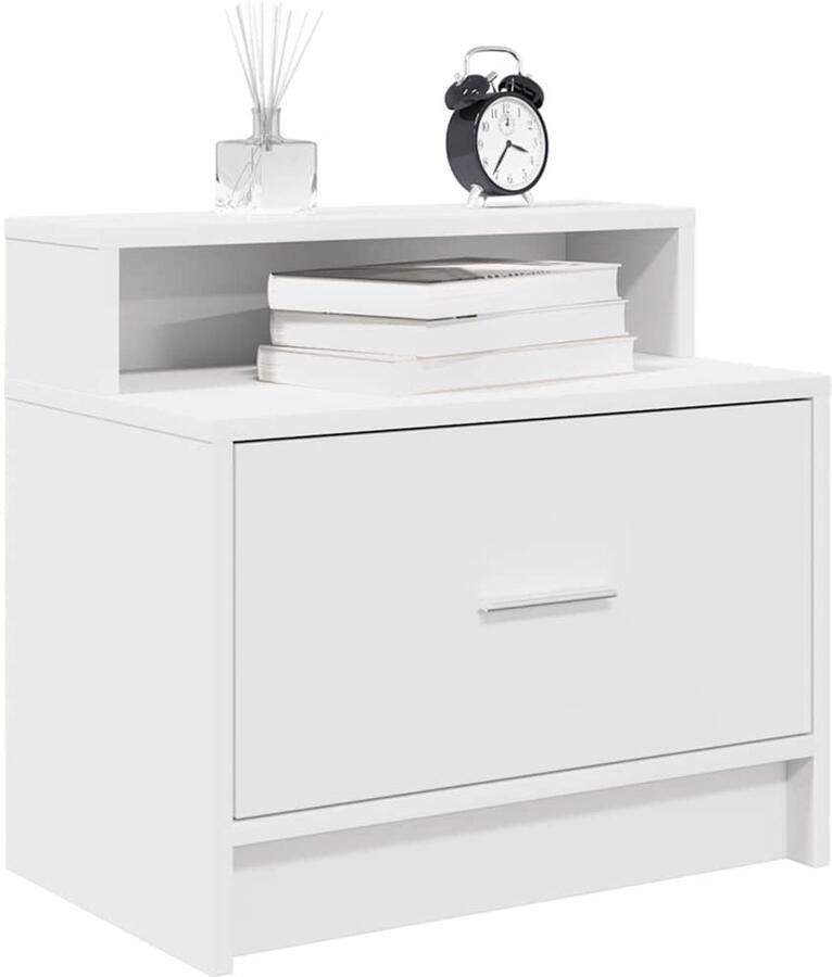 VidaXL Nachtkastjes 2 stuks Wit 51x31x47 cm Nachtkastje Nachtkasten Set Slaapkamer Meubilair Witte Kast Opbergruimte