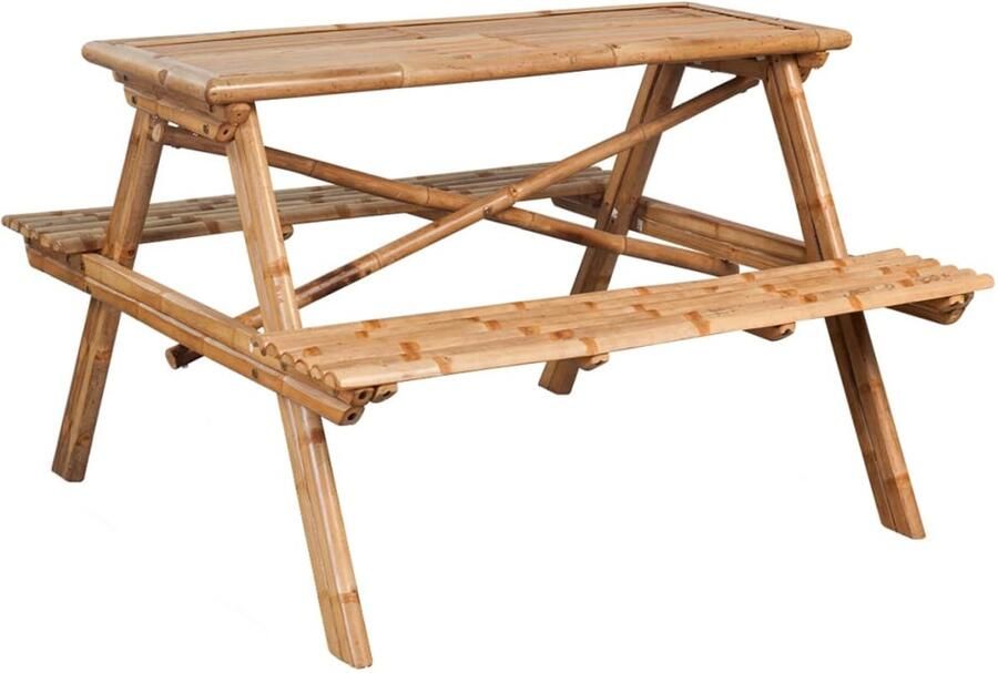 FIONERA Picknicktafel 115x115x81 cm bamboe