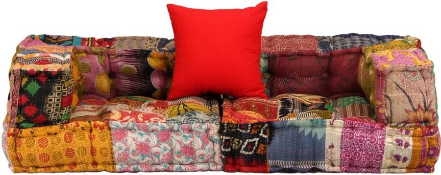 FIONERA Poef tweezits modulair stof patchwork