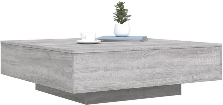 FIONERA Salontafel 100x100x31 cm bewerkt hout grijs sonoma eikenkleurig