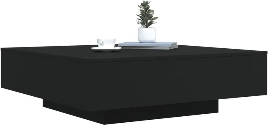 FIONERA Salontafel 100x100x31 cm bewerkt hout zwart