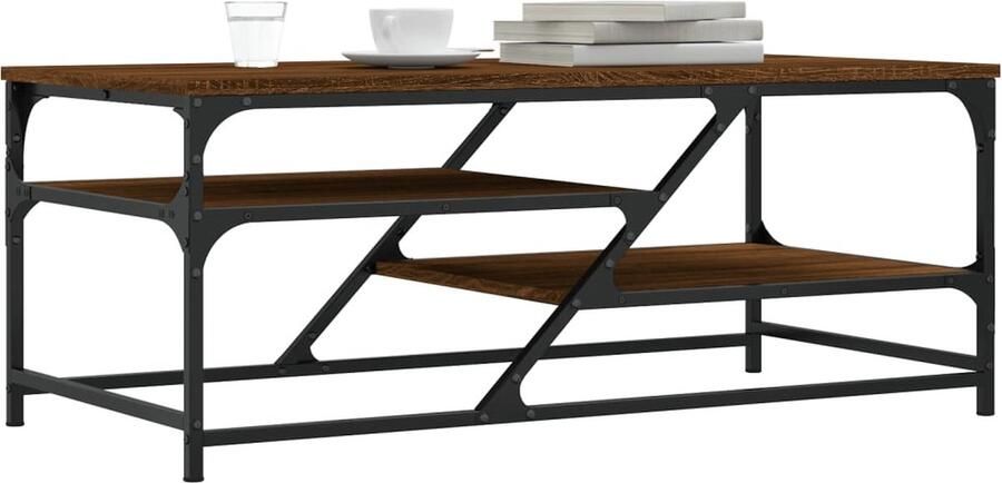 FIONERA Salontafel 100x49x40 cm bewerkt hout bruin eikenkleur