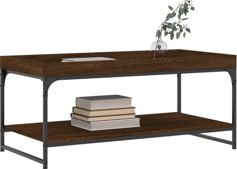 FIONERA Salontafel 100x49x45 cm bewerkt hout bruin eikenkleur