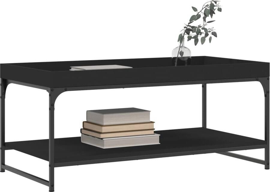 FIONERA Salontafel 100x49x45 cm bewerkt hout zwart