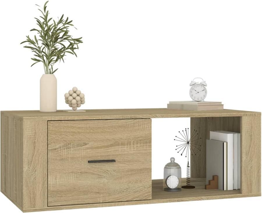FIONERA Salontafel 100x50 5x35 cm bewerkt hout sonoma eikenkleurig