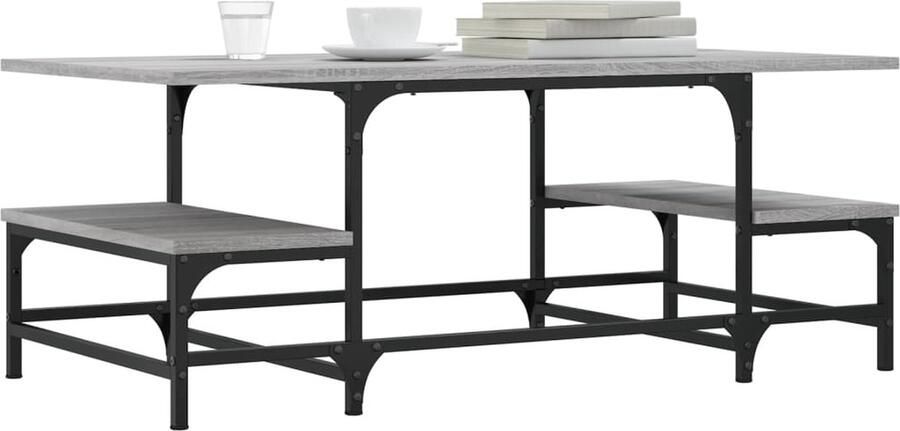 FIONERA Salontafel 100x50 5x40 cm bewerkt hout grijs sonoma