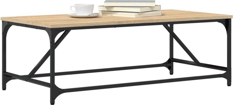 FIONERA Salontafel 100x50x35 cm bewerkt hout sonoma eikenkleurig