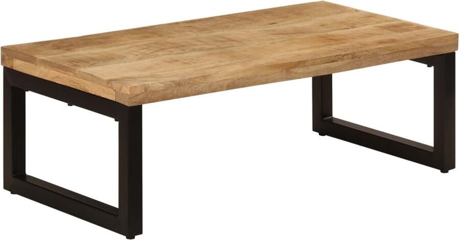 FIONERA Salontafel 100x50x35 cm massief mangohout en staal