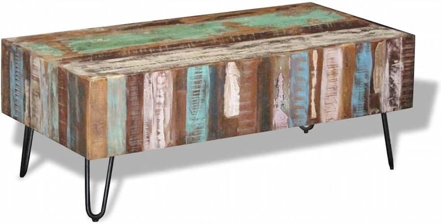 FIONERA Salontafel 100x50x38 cm massief gerecycled hout