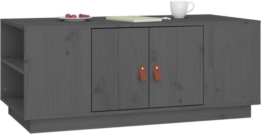 FIONERA Salontafel 100x50x41 cm massief grenenhout grijs