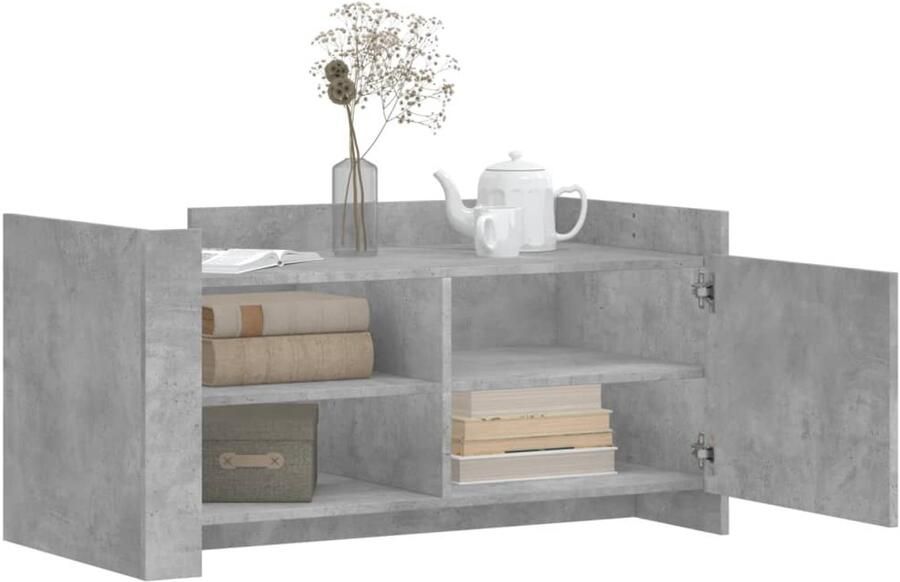 FIONERA Salontafel 100x50x50 cm bewerkt hout betongrijs