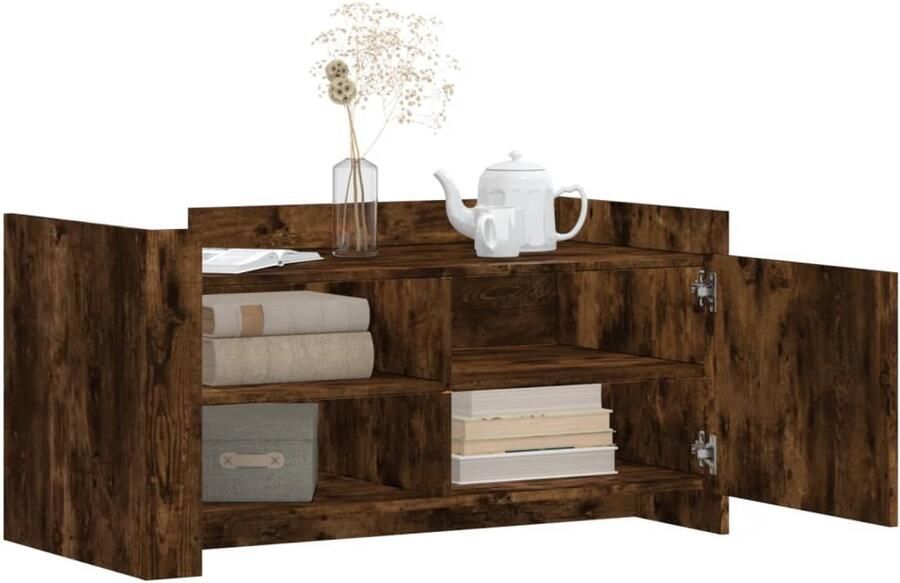 FIONERA Salontafel 100x50x50 cm bewerkt hout gerookt eikenkleurig