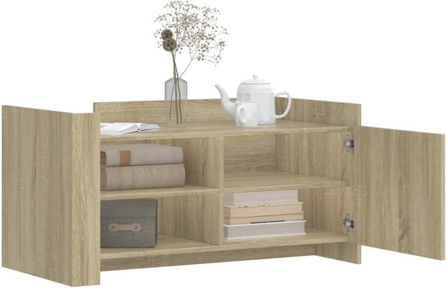 FIONERA Salontafel 100x50x50 cm bewerkt hout sonoma eikenkleurig