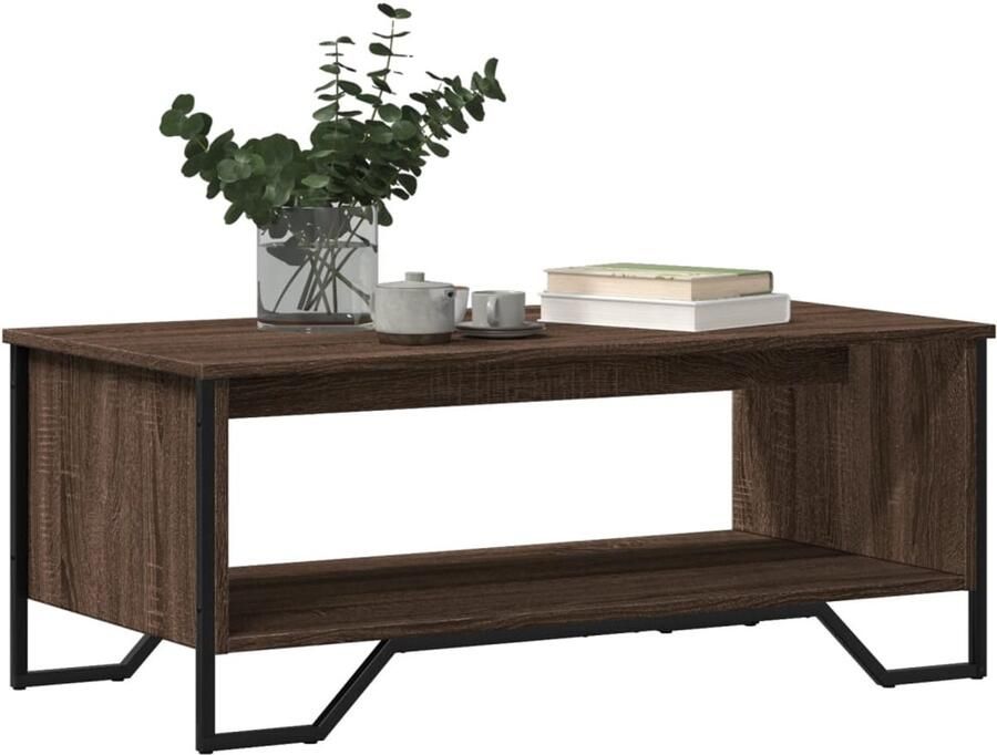 FIONERA Salontafel 100x51x40 cm bewerkt hout bruin eikenkleur