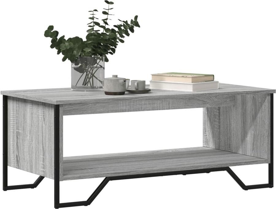 FIONERA Salontafel 100x51x40 cm bewerkt hout grijs sonoma