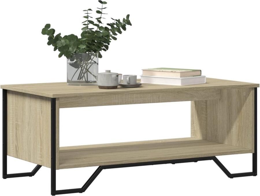 FIONERA Salontafel 100x51x40 cm bewerkt hout sonoma eikenkleurig