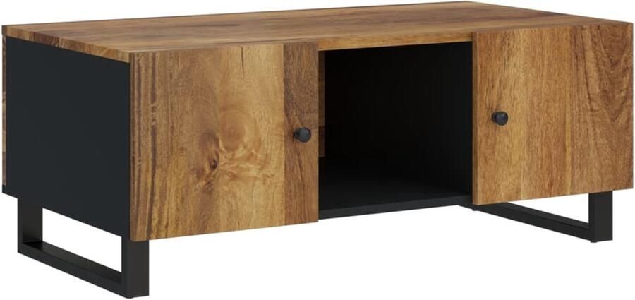 FIONERA Salontafel 100x54x40 cm massief mangohout en bewerkt hout