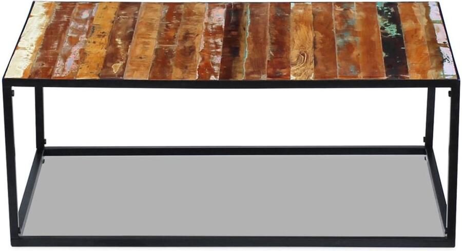 FIONERA Salontafel 100x60x40 cm massief gerecycled hout