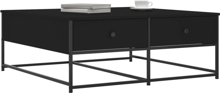 FIONERA Salontafel 100x99x40 cm bewerkt hout zwart