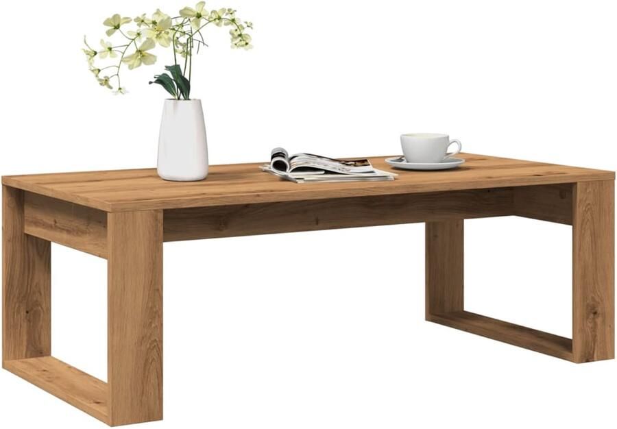 FIONERA Salontafel 102x50x35 cm bewerkt hout artisanaal eikenkleurig