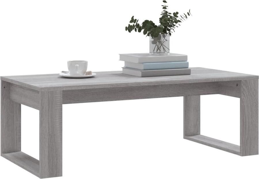 FIONERA Salontafel 102x50x35 cm bewerkt hout grijs sonoma eikenkleurig