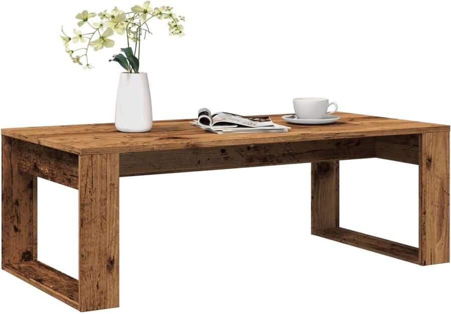 FIONERA Salontafel 102x50x35 cm bewerkt hout oude houtkleurig