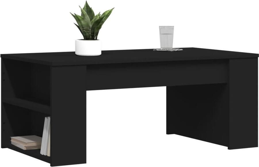 FIONERA Salontafel 102x50x45 cm bewerkt hout zwart